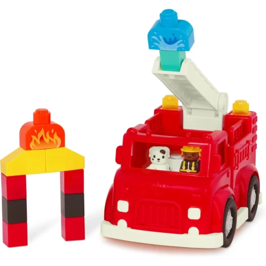 Battat, Locbloc Toy Fire Truck Construction Set for Toddlers 12 Months and Up with 17 Pieces Including Removable Ladder Firefighter and Dog Figurines Large Building Blocks Compatible with Major Brands Educational Pretend Play Battat, Locbloc Toy Fire Truck Construction Set for Toddlers 12 Months and Up with 17 Pieces Including Removable Ladder Firefighter and Dog Figurines Large Building Blocks Compatible with Major Brands Educational Pretend Play