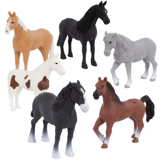 TERRA, Carry and Go Horse Stable Wooden Playset with 6 Horse Figurines Friesian Percheron Arabian Mare Spotted Saddle Akhal-Teke Shire Portable Stable Toy for Kids 3+ - Terra - Image 5