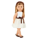 Our Generation, Shelby 18" Fashion Doll with Chocolate-Inspired Dress & Scented Headband for Kids Ages 3+ Brown Eyes Blonde Hair - Our Generation