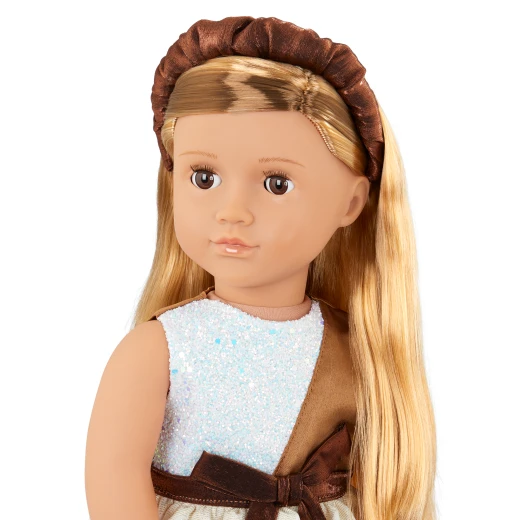 Our Generation, Shelby 18" Fashion Doll with Chocolate-Inspired Dress & Scented Headband for Kids Ages 3+ Brown Eyes Blonde Hair - Our Generation - Image 3