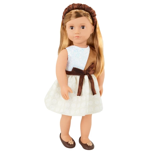Our Generation, Shelby 18" Fashion Doll with Chocolate-Inspired Dress & Scented Headband for Kids Ages 3+ Brown Eyes Blonde Hair - Our Generation - Image 4