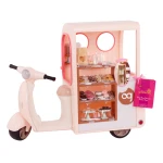 Our Generation, Chip Chip Hooray Cookie Cart Scooter Vehicle & 53-pc Play Food Accessories for Kids Ages 3+ 18" Doll Dessert Playset - Our Generation