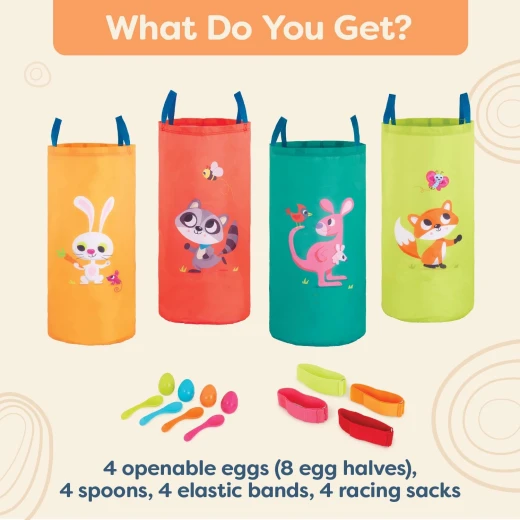 B. Toys, 3 Outdoor Games For Kids Racing Sacks 3 Legged Race Bands Egg And Spoon Game Outdoor Games Galore Party Activity Set For Kids 5 Years Plus Active Group Play Coordination Skills - B. toys - Image 10