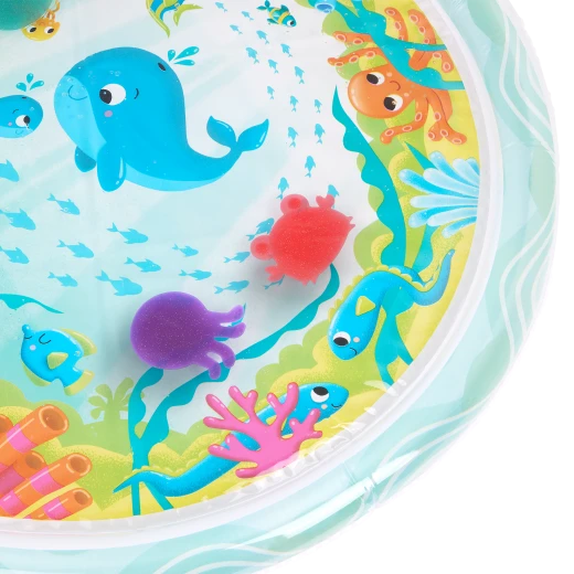 B. Toys, Wonder Waves Baby Water Mat Tummy Time Inflatable Play Mat Sea Animals Sensory Toy 6 Months Leak Proof Foldable Infant Crawling Play - B. toys - Image 3