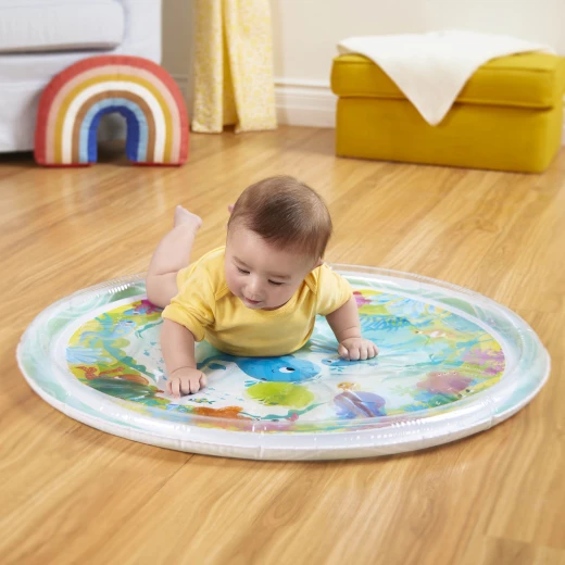 B. Toys, Wonder Waves Baby Water Mat Tummy Time Inflatable Play Mat Sea Animals Sensory Toy 6 Months Leak Proof Foldable Infant Crawling Play - B. toys - Image 6
