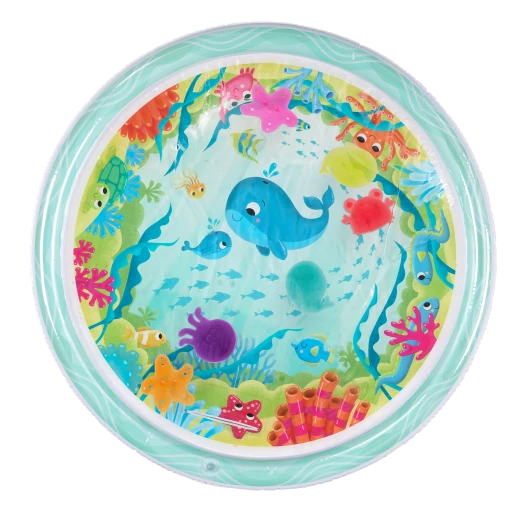 B. Toys, Wonder Waves Baby Water Mat Tummy Time Inflatable Play Mat Sea Animals Sensory Toy 6 Months Leak Proof Foldable Infant Crawling Play - B. toys - Image 7