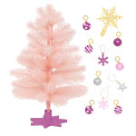 Our Generation, Snowflakes & Sparkles Pink Christmas Tree Accessory Set with Ornaments & Topper for Kids Ages 3+ 18" Doll Holiday Play - Our Generation