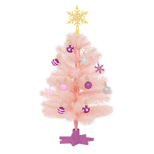 Our Generation, Snowflakes & Sparkles Pink Christmas Tree Accessory Set with Ornaments & Topper for Kids Ages 3+ 18" Doll Holiday Play - Our Generation - Image 3
