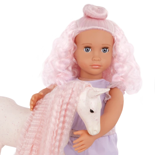 Our Generation, Elara & Lumina 18" Doll and Foal Hair Play Set for Kids Ages 3+ Gray Blue Eyes Pink Hair Styling Accessories - Our Generation - Image 2