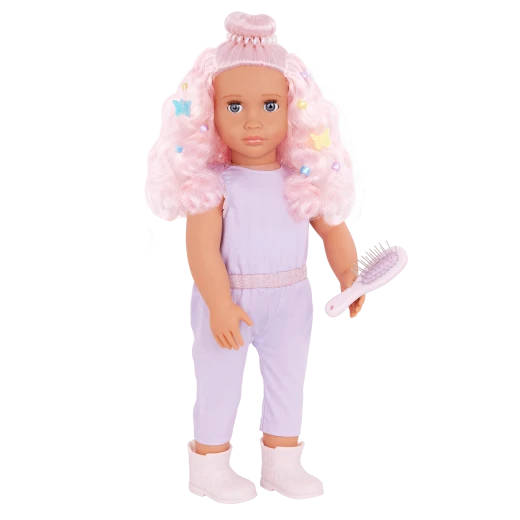 Our Generation, Elara & Lumina 18" Doll and Foal Hair Play Set for Kids Ages 3+ Gray Blue Eyes Pink Hair Styling Accessories - Our Generation - Image 6