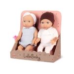 LullaBaby, Twin Baby Dolls Set Boy and Girl 14 Inch Blue Eyes Soft Huggable Body Removable Pacifiers Headband and Hat Fair Skin Perfect for Kids Ages 2 Years and Up Interactive Nurturing Role Play Imaginative Play Gift Set - Lullababy