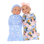 LullaBaby, Twin Baby Dolls and Sleep Sacks Set Boy and Girl 14 Inch Brown Eyes Soft Huggable Body Removable Sleep Sacks Comfy Shorts Headband and Hat Fair Skin Perfect for Kids Ages 2 Years and Up - Lullababy