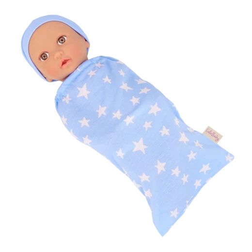 LullaBaby, Twin Baby Dolls and Sleep Sacks Set Boy and Girl 14 Inch Brown Eyes Soft Huggable Body Removable Sleep Sacks Comfy Shorts Headband and Hat Fair Skin Perfect for Kids Ages 2 Years and Up - Lullababy - Image 5