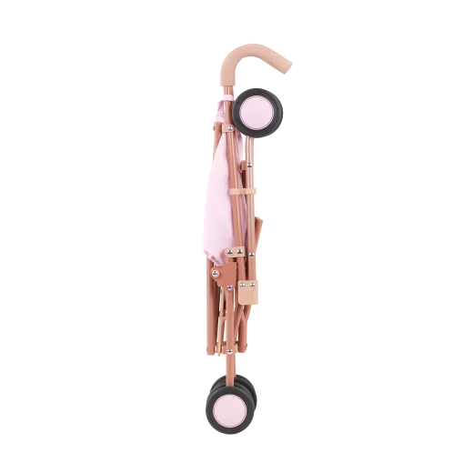 LullaBaby, Baby Doll Stroller Pink Stroller Golden Star Print Foldable Frame Easy-Grab Foam Handles Double Wheels Safety Strap Fully Assembled Durable Materials Perfect for Kids Ages 2 Years and Up Interactive Nurturing Role Play Travel Gift Set - Lullababy - Image 2