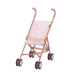 LullaBaby, Baby Doll Stroller Pink Stroller Golden Star Print Foldable Frame Easy-Grab Foam Handles Double Wheels Safety Strap Fully Assembled Durable Materials Perfect for Kids Ages 2 Years and Up Interactive Nurturing Role Play Travel Gift Set - Lullababy
