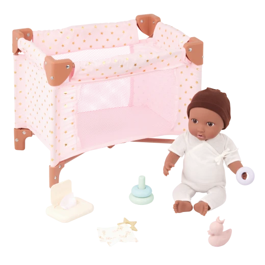 LullaBaby, Baby Doll Play & Care Set Diaper Accessories Stacking Toy Rings Ducky Sippy Cup Baby Wipe Container Pacifier Durable Easy to Clean Ages 2 Years and Up Nurturing Role Play Accessory Set - Lullababy - Image 3