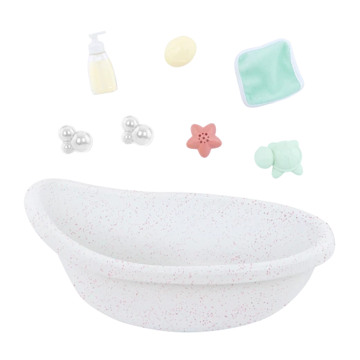 LullaBaby, Baby Doll Bathtub Set with Bath Toys Soap Shampoo Bubbles and Washcloth for Imaginative Bath Time Play Fits Most 14 Inch Dolls Perfect for Kids Ages 2 Years and Up - Lullababy - Image 11