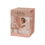 LullaBaby, Baby Doll High Chair Feeding Set with Play Food Accessories 14 Pieces Pretend Feeding Playset for 14 Inch Dolls Kids Age 2 Plus Doll Nursery Role Play Set - Lullababy
