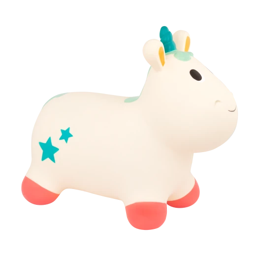 B. Toys, Ride On Unicorn Bouncer Inflatable Toddler Hopper Pixie Soft Bounce Toy Active Play Balance Motor Skills 18 Months Kids Indoor Bouncing Toy With Pump - B. toys - Image 2