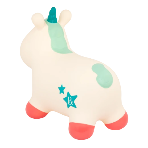 B. Toys, Ride On Unicorn Bouncer Inflatable Toddler Hopper Pixie Soft Bounce Toy Active Play Balance Motor Skills 18 Months Kids Indoor Bouncing Toy With Pump - B. toys - Image 4