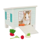 Our Generation, Bunny Hutch Playset with Plush Rabbit & Pet House for Kids Ages 3+ 18" Doll Accessories Food Bowl Carrot Lettuce Radishes - Our Generation