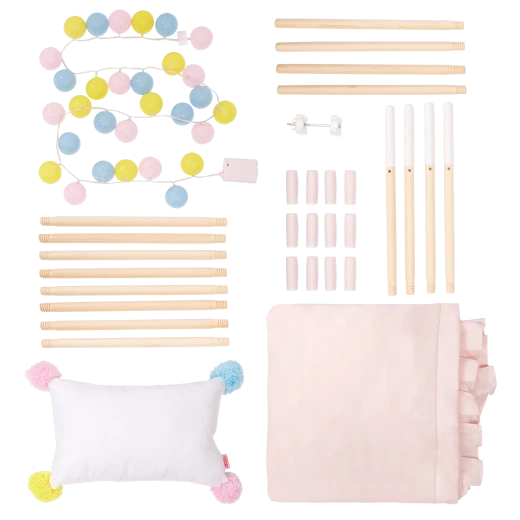 Our Generation, Suite Retreat Kids' Play Tent & Accessories for Ages 3+ 18" Doll Play Tent Pink Globe String Lights Pillow Indoor Camping - Our Generation - Image 3