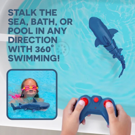 TERRA, RC Great White Shark Remote Control Water Toy Realistic Electronic Swimming Shark Waterproof Rechargeable Battery Pool Bath Toy for Kids 6+ - Terra - Image 9