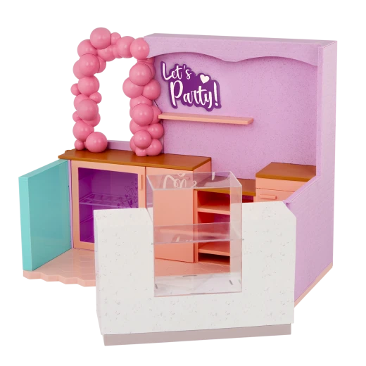 Our Generation, OG Party Shop 59-pc Cake Shop Playset for Kids Ages 3+ 18" Doll Accessories Cupcakes Chocolate Cake Balloon Arch - Our Generation - Image 3