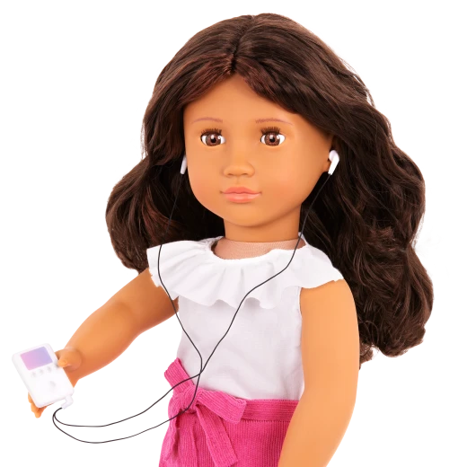 Our Generation, Purrfectly Packed 19-pc Kitty-Print Luggage & Travel Accessories for Kids Ages 3+ 18" Doll Passport Music Player Headphones - Our Generation - Image 4