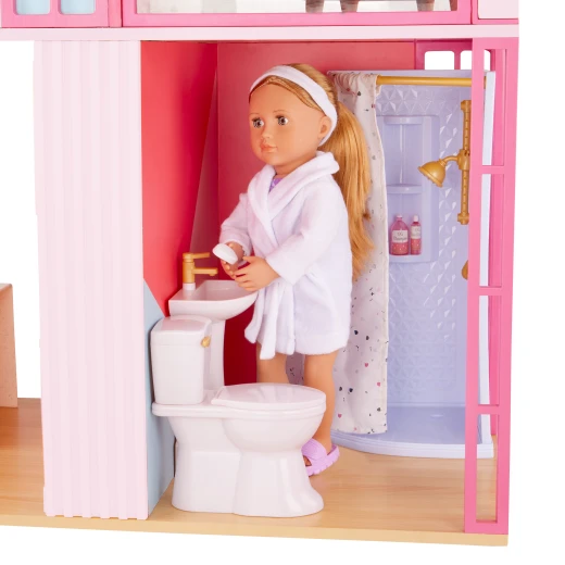 Our Generation, Lovely Loft Pink Dollhouse & Furniture Playset for Kids Ages 3+ 18" Dollhouse 30+ Accessories Real Wood 4 Rooms - Our Generation - Image 7