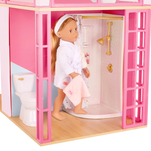 Our Generation, Lovely Loft Pink Dollhouse & Furniture Playset for Kids Ages 3+ 18" Dollhouse 30+ Accessories Real Wood 4 Rooms - Our Generation - Image 9