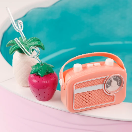 Our Generation, Poolside Fun 17-pc Doll Pool Playset & Accessories for Kids Ages 3+ 18" Doll Large Pink Pool Radio Floaties Goggles - Our Generation - Image 6