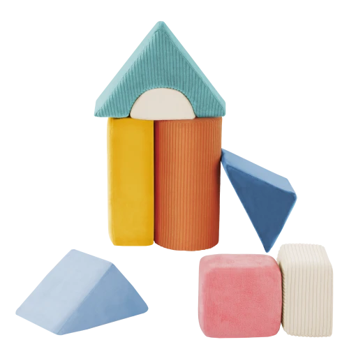 B. Toys, Tumble Y Towers Sensory Foam Building Blocks Set 8 Pieces Soft Textured Educational Stacking Toys For Babies 6 Months Plus Early Development Play - B. toys - Image 2