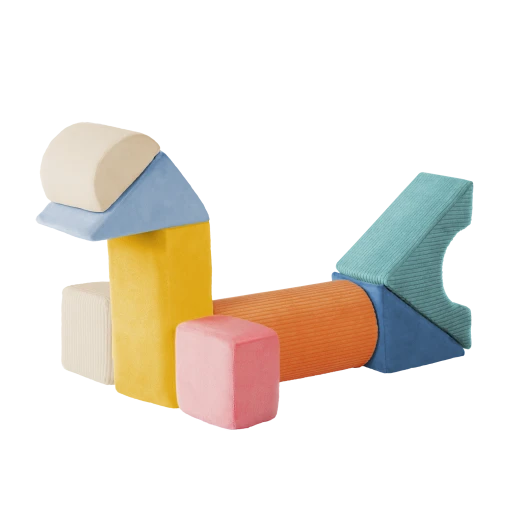 B. Toys, Tumble Y Towers Sensory Foam Building Blocks Set 8 Pieces Soft Textured Educational Stacking Toys For Babies 6 Months Plus Early Development Play - B. toys - Image 3