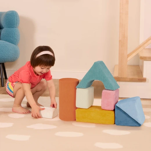 B. Toys, Tumble Y Towers Sensory Foam Building Blocks Set 8 Pieces Soft Textured Educational Stacking Toys For Babies 6 Months Plus Early Development Play - B. toys - Image 8