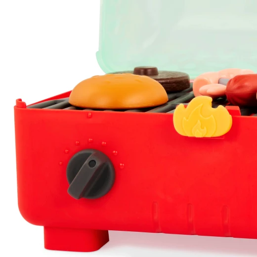 Battat, Cook 'n' Go BBQ 26-Piece Educational Playset for Kids Ages 3+ with Grill Skewer Shrimp Veggies Corn Hot Dog Condiment Bottles Stackable Burger Ingredients Tongs and Plates for Pretend Role-Play - Battat - Image 7