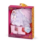 Our Generation, Wintery Glam Coat Outfit & Accessories for Kids Ages 3+ 18" Doll Clothes Metallic Puffer Coat Beanie Sequin Purse Boots - Our Generation