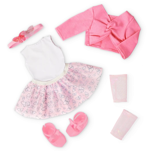 Our Generation, Mika 18" Ballerina Doll in Butterfly Ballet Outfit for Kids Ages 3+ Hazel Eyes Freckles Pink Highlights Ballet Shoes - Our Generation - Image 3