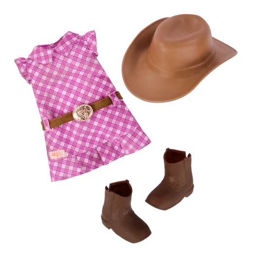 Our Generation, Callie 46 cm Doll with Foal Horse Toy and Hair Styling Accessories Set, Cowgirl Hat Plaid Dress Tall Boots Outfit, Horse Riding Doll Playset for Kids Ages 3+ - Our Generation - Image 3