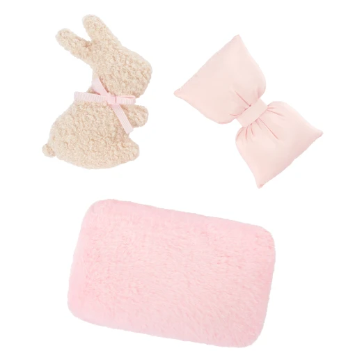 Our Generation, Enchanting Canopy Doll Bed with Bedding Set House Frame Design Pink Sheer Canopy Removable Mattress Floral Blanket Decorative Pillows Faux Shearling Bunny Pillow Furniture for 18 Inch Dolls Kids Age 3+ - Our Generation - Image 4