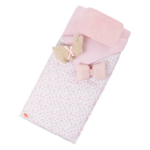 Our Generation, Enchanting Canopy Doll Bed with Bedding Set House Frame Design Pink Sheer Canopy Removable Mattress Floral Blanket Decorative Pillows Faux Shearling Bunny Pillow Furniture for 18 Inch Dolls Kids Age 3+ - Our Generation - Image 5