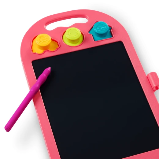 B. Toys, Rainbow Doodler LCD Drawing Tablet Reusable Rainbow Color Drawing Board With Dual Tip Stylus And Stamps Instant Erase Portable Creative Toy For Kids 3 Years Plus Fine Motor Skills - B. toys - Image 3