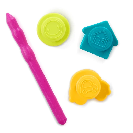 B. Toys, Rainbow Doodler LCD Drawing Tablet Reusable Rainbow Color Drawing Board With Dual Tip Stylus And Stamps Instant Erase Portable Creative Toy For Kids 3 Years Plus Fine Motor Skills - B. toys - Image 4