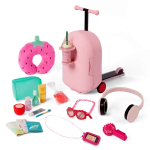 Our Generation, Packed for Adventures Doll Scooter Suitcase Travel Set for Kids Ages 3+ 18" Doll Accessories 20 Piece Luggage Pillow Headphones - Our Generation