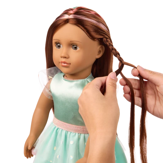 Our Generation, Angelina 18" Hair Grow Doll with Extendable Braids for Kids Ages 3+ Light Brown Eyes Long Highlighted Hair Styling Accessories - Our Generation - Image 2