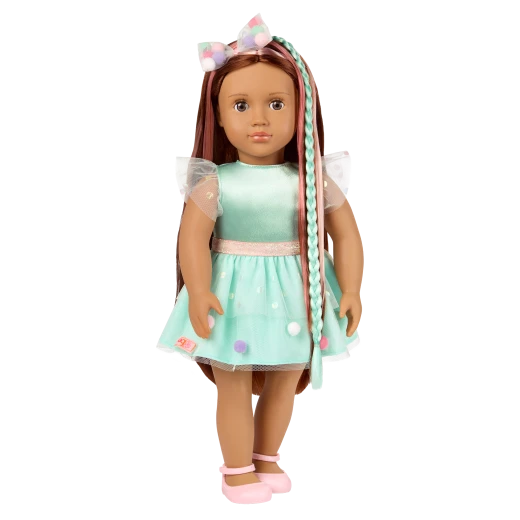 Our Generation, Angelina 18" Hair Grow Doll with Extendable Braids for Kids Ages 3+ Light Brown Eyes Long Highlighted Hair Styling Accessories - Our Generation - Image 11