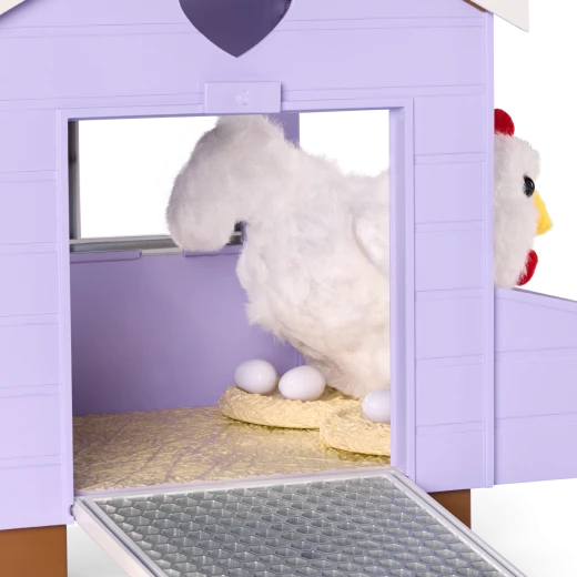 Our Generation, Chicken Coop Playset with Henhouse & Accessories for Kids Ages 3+ 18" Doll Farm Toys Plush Hen Chick Eggs Basket - Our Generation - Image 4