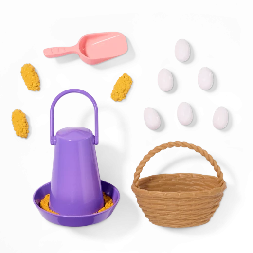 Our Generation, Chicken Coop Playset with Henhouse & Accessories for Kids Ages 3+ 18" Doll Farm Toys Plush Hen Chick Eggs Basket - Our Generation - Image 5
