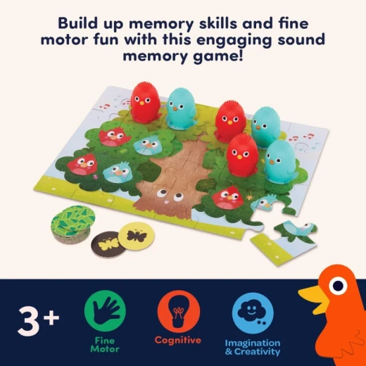 Battat Sound Memory 49-Piece Educational Toy Set for Kids 3+, Bird Sound Shakers, Jigsaw Puzzle, Bug Memory Cards & Playbook for Auditory & Visual Learning, Concentration & Problem-Solving Play - Battat - Image 5