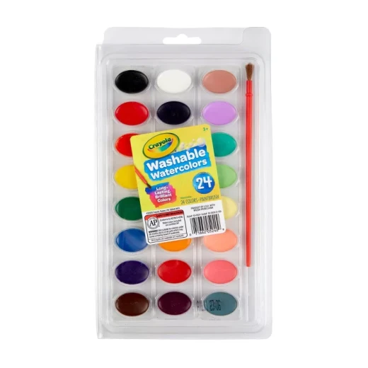 Crayola, Washable Watercolor Paints with Brush, 24 colors - Crayola - Image 4